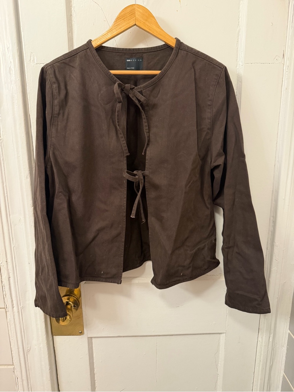 ASOS Dark Brown Tie-Front top
